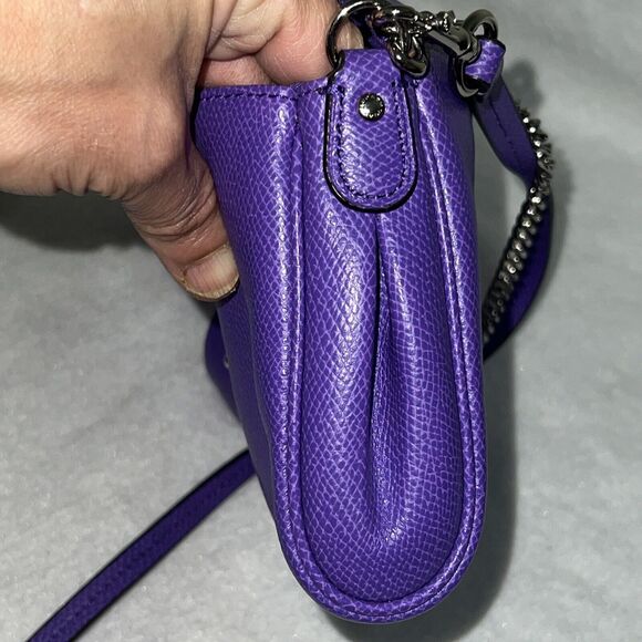 Coach Mini Ruby Cross Body Cross Grain Leather Bag -Purple Iris - $295 Excellent - Picture 11 of 11